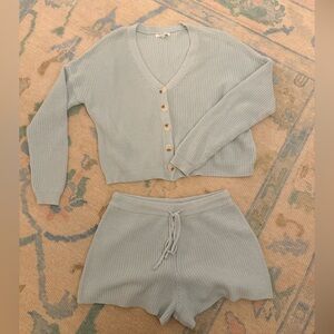 Z Supply Soft Knit Cardigan and Shorts Set